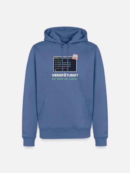 Ping Verzögerung: Latenz Meme - Männer Premium Bio Hoodie - Taubenblau