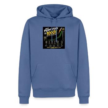 Von Penny Stock zu 1000x - Männer Premium Bio Hoodie - Taubenblau - Vorne - Nico (187cm)