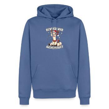 Rentier Weihnacht Ausverkauft Alpaka - Männer Premium Bio Hoodie - Taubenblau - Vorne - Nico (187cm)