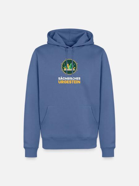 SACHSEN SÄCHSISCHES URGESTEIN - Männer Premium Bio Hoodie - Taubenblau