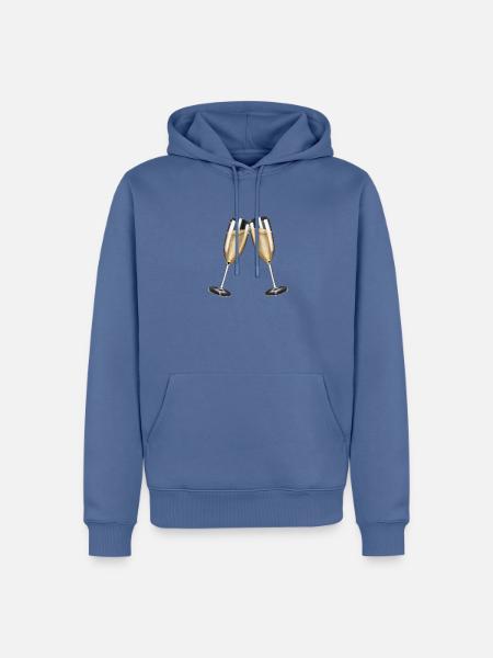 Sektgläser Anstoßen - Prost mit Prickelndem - Männer Premium Bio Hoodie - Taubenblau