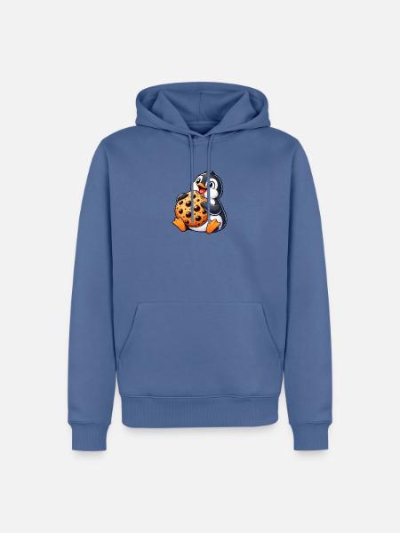 Pinguin Keks süße Cartoon Freude - Männer Premium Bio Hoodie - Taubenblau
