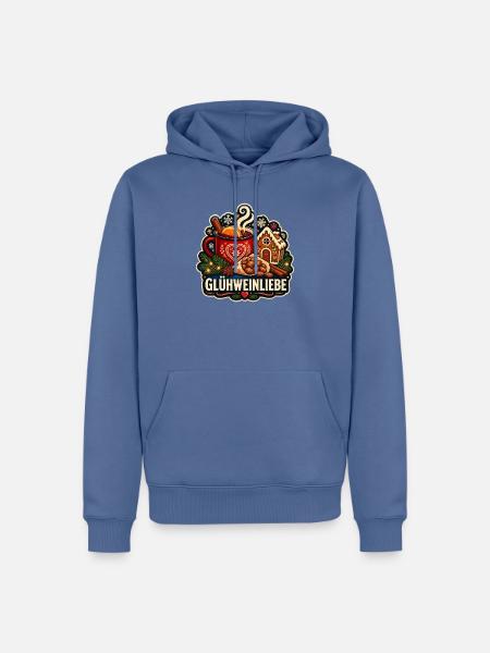 Glühwein Liebe Wintergenuss - Männer Premium Bio Hoodie - Taubenblau
