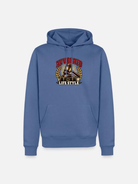 Lebensstil-Anwalt: Recht und Stolz - Männer Premium Bio Hoodie - Taubenblau