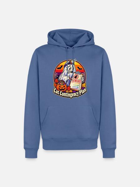 Halloween-Geist Cat Contingency Plan ABA - Männer Premium Bio Hoodie - Taubenblau