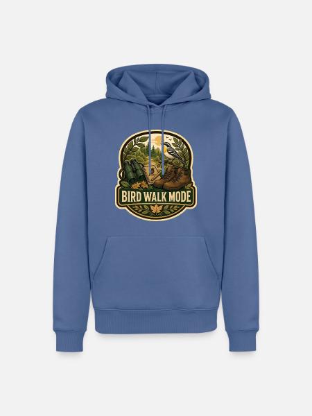 BIRD WALK MODE Wolken - Männer Premium Bio Hoodie - Taubenblau