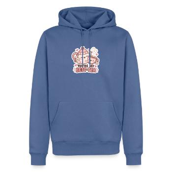 Best-Tea Freundschaft Teekannen-Duo - Männer Premium Bio Hoodie - Taubenblau - Vorne - Nico (187cm)