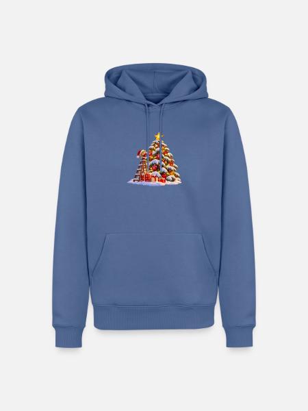 Winterlicher Weihnachtsbaum mit Stern Wenuma - Männer Premium Bio Hoodie - Taubenblau