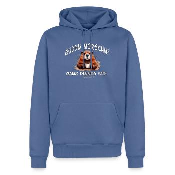 Guddn Morschn? Ganz Dinnes Eis Sachsenhund - Männer Premium Bio Hoodie - Taubenblau - Vorne - Nico (187cm)