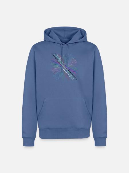 Farbwirbel Spirale auf Schwarz - Männer Premium Bio Hoodie - Taubenblau