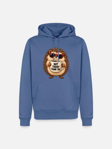 Nicht heute, Kaffeeigel - Männer Premium Bio Hoodie - Taubenblau