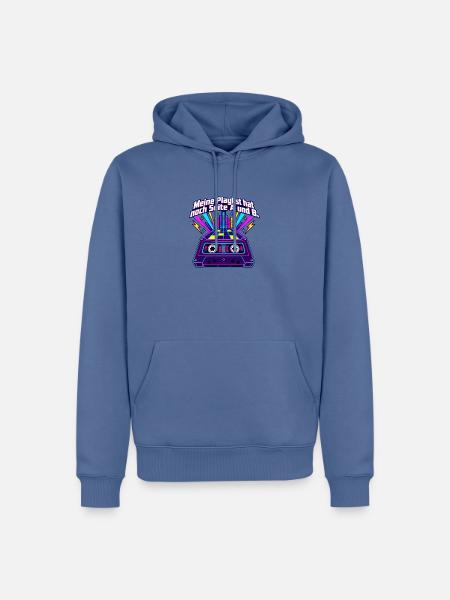 80er Musikfan Mixtape Kassette Nostalgie - Männer Premium Bio Hoodie - Taubenblau