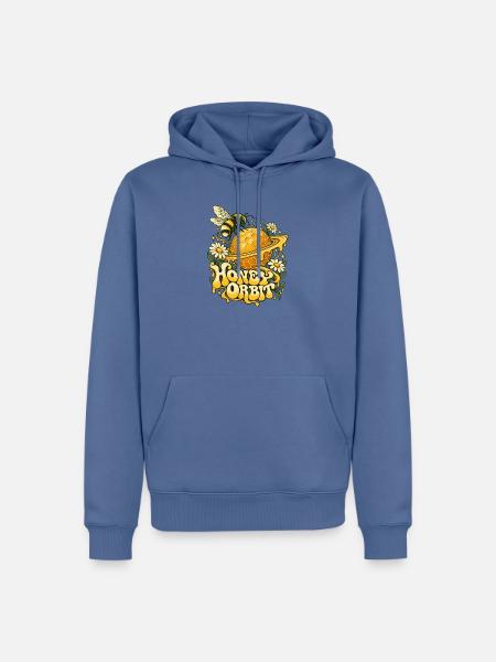 Honigplanet Biene Orbit - Männer Premium Bio Hoodie - Taubenblau