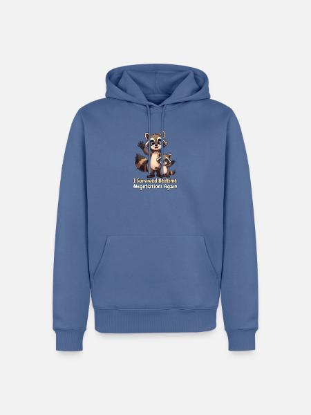I Survived Bedtime Negotiations Again - Männer Premium Bio Hoodie - Taubenblau