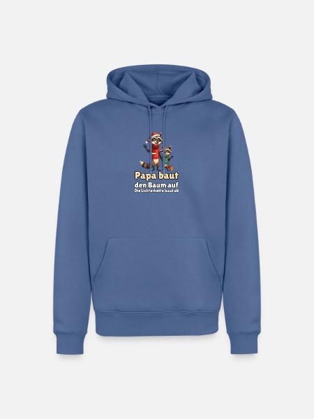 Waschbär-Papa zu Weihnachten - Männer Premium Bio Hoodie - Taubenblau