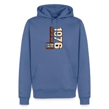 50-jähriges Jubiläum 1976 – Vintage-Herrengeschenk - Männer Premium Bio Hoodie - Taubenblau - Vorne - Nico (187cm)