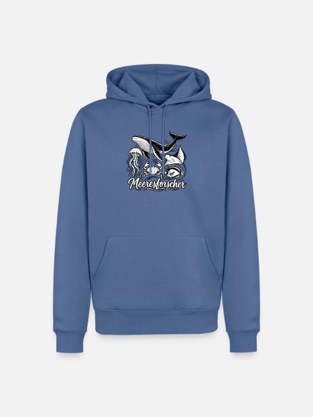 Meeresforscher Meerestiere  Kopieren - Männer Premium Bio Hoodie - Taubenblau