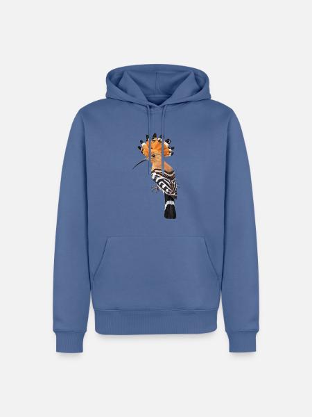 Wiedehopf Farbkrone Muster - Männer Premium Bio Hoodie - Taubenblau