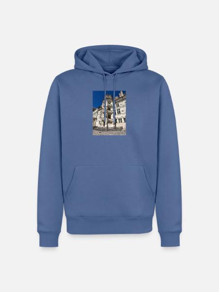 Treppe der Burg von Blois - Männer Premium Bio Hoodie - Taubenblau