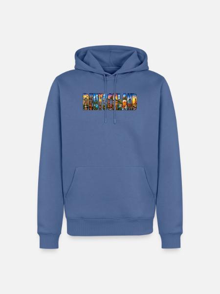 Deutschland Collage: Sehenswürdigkeiten - Männer Premium Bio Hoodie - Taubenblau