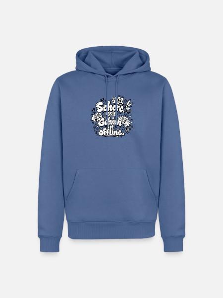Schere, mein Gehirn ist offline - Männer Premium Bio Hoodie - Taubenblau