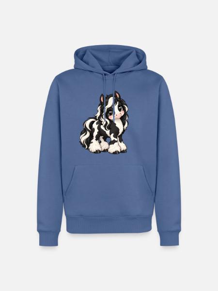 Tinker Irish Cob im Kawaii-Stil - Männer Premium Bio Hoodie - Taubenblau