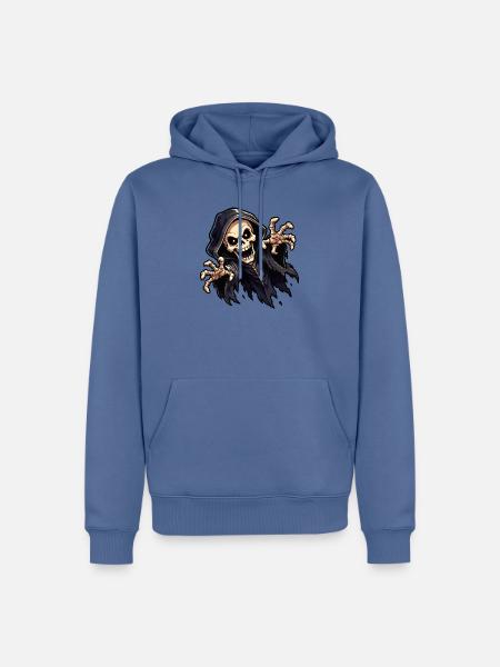 skull-ghost - Männer Premium Bio Hoodie - Taubenblau