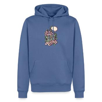 Ich ignoriere dich nicht, ich bewahre meinen Verstand - Männer Premium Bio Hoodie - Taubenblau - Vorne - Nico (187cm)
