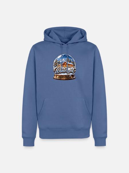 Winterzeit Schneekugel - Männer Premium Bio Hoodie - Taubenblau