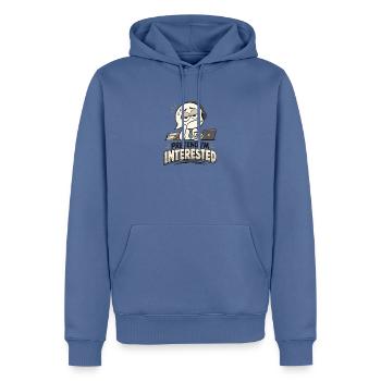 Nur noch ein Meeting: Desinteresse Cartoon - Männer Premium Bio Hoodie - Taubenblau - Vorne - Nico (187cm)