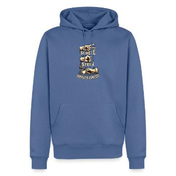 Schere Stein Doppelter Espresso - Männer Premium Bio Hoodie - Taubenblau - Vorne - Nico (187cm)