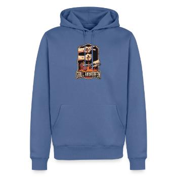 Schere Stein Grillen - Männer Premium Bio Hoodie - Taubenblau - Vorne - Nico (187cm)