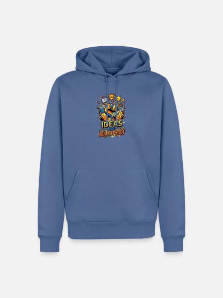 Ideas_are_Bulletproof_-_Pop_Art - Männer Premium Bio Hoodie - Taubenblau