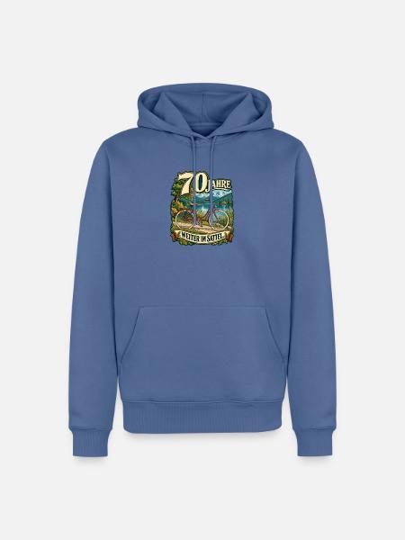 70 Jahre Weiter im Sattel - Männer Premium Bio Hoodie - Taubenblau