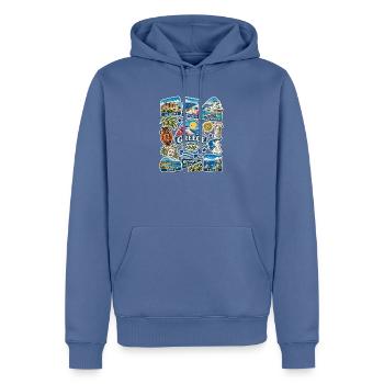 Griechenland Reisesticker - Männer Premium Bio Hoodie - Taubenblau - Vorne - Nico (187cm)