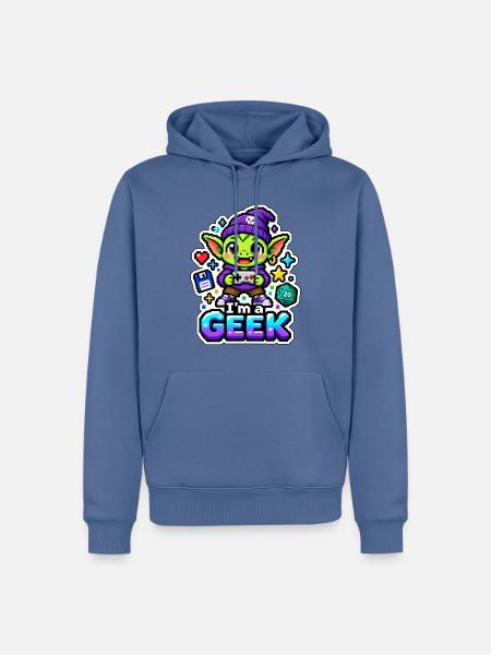 ICH BIN EIN NERD - Goblinspieler - Männer Premium Bio Hoodie - Taubenblau