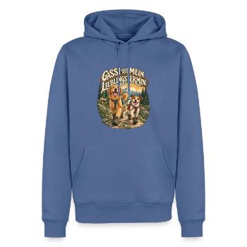 Gassi ist mein Lieblingstermin - Männer Premium Bio Hoodie - Taubenblau - Vorne - Nico (187cm)