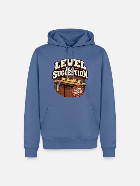 Level ist ein Vorschlag - Männer Premium Bio Hoodie - Taubenblau