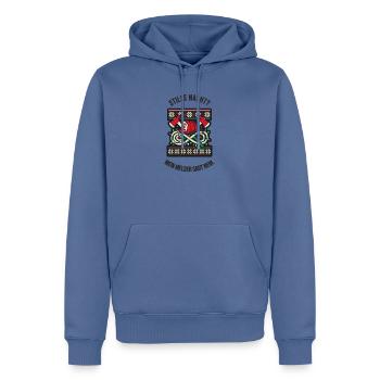 Feuerwehr Weihnachten Melder Ugly Christmas - Männer Premium Bio Hoodie - Taubenblau - Vorne - Nico (187cm)