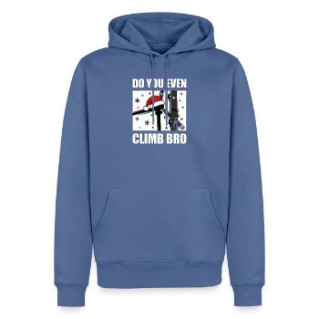 Do You Even Climb Bro Windrad Weihnachten - Männer Premium Bio Hoodie - Taubenblau - Vorne - Nico (187cm)