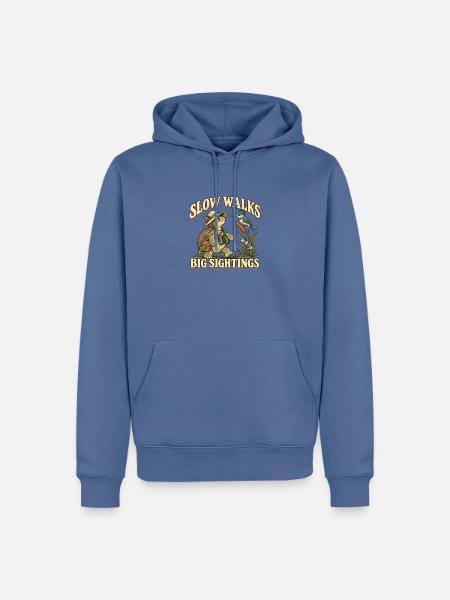 Schildkröte Vogelbeobachter - Männer Premium Bio Hoodie - Taubenblau