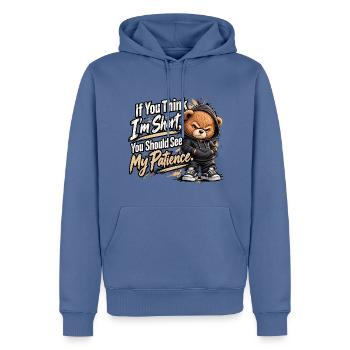 8591be6f-4caa-430e-a4a7-68b3026f15bb - Männer Premium Bio Hoodie - Taubenblau - Vorne - Nico (187cm)