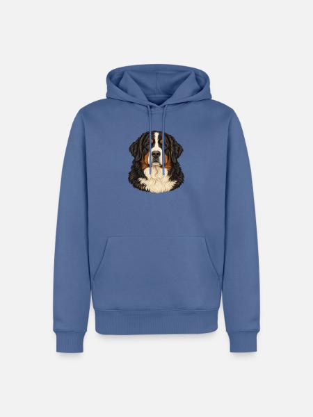 Berner Sennenhund – Treuer Blick - Männer Premium Bio Hoodie - Taubenblau