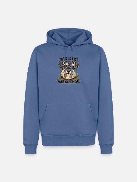 Miniatur-Schnauzer_mit_prachtigem_Bart - Männer Premium Bio Hoodie - Taubenblau