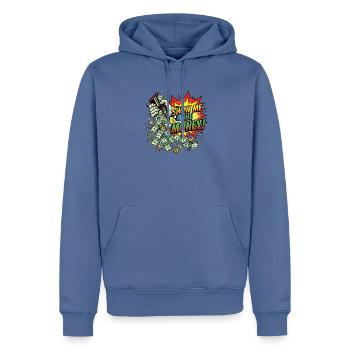 Show_me_the_money - Männer Premium Bio Hoodie - Taubenblau - Vorne - Nico (187cm)