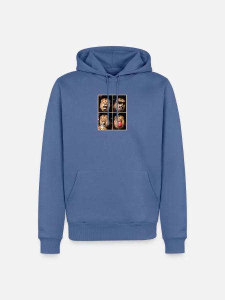 Löwen Löwe - Männer Premium Bio Hoodie - Taubenblau