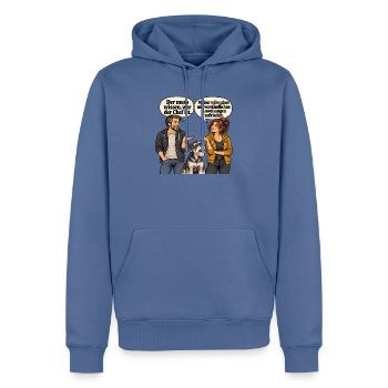 Der muss wissen wer der Chef ist - Männer Premium Bio Hoodie - Taubenblau - Vorne - Nico (187cm)