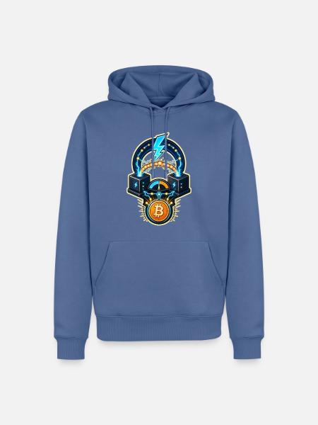 Bitcoin Lightning Kanal Knoten Routing - Männer Premium Bio Hoodie - Taubenblau