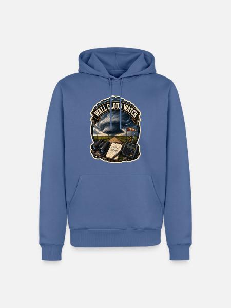 WALL CLOUD WATCH Wolken - Männer Premium Bio Hoodie - Taubenblau