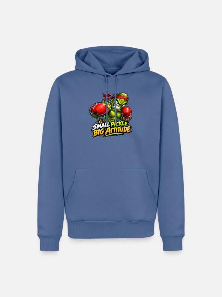 Eine kleine Gurke, ein großer Charakter! - Männer Premium Bio Hoodie - Taubenblau